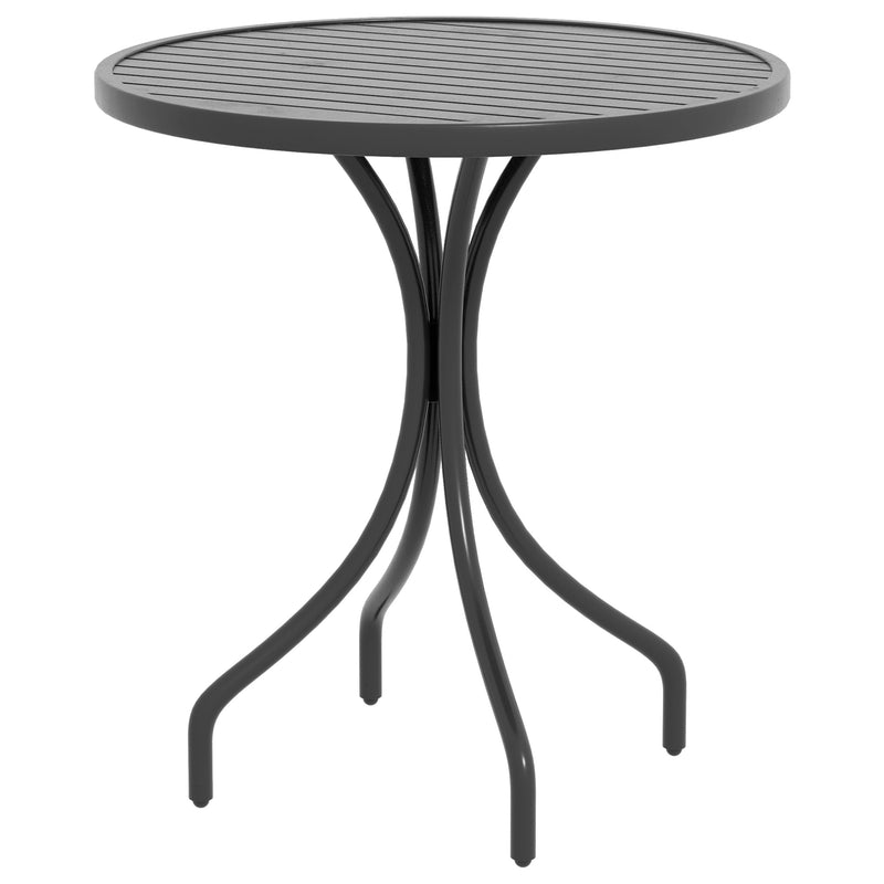 Black slatted steel table – image 10