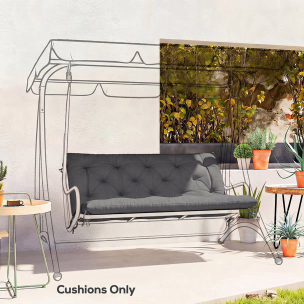 Black 2-seater bench cushion 120 x 110 cm – image 2