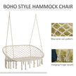 Outsunny Hanging Hammock Chair Cotton Rope Porch Swing with Metal Frame, Large Macrame Seat for Patio, Garden, Bedroom – view 4