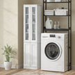 White tall bathroom cabinet – image 8