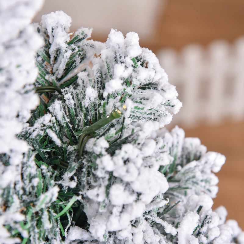 4ft pre-lit snow-flocked Christmas tree – image 8