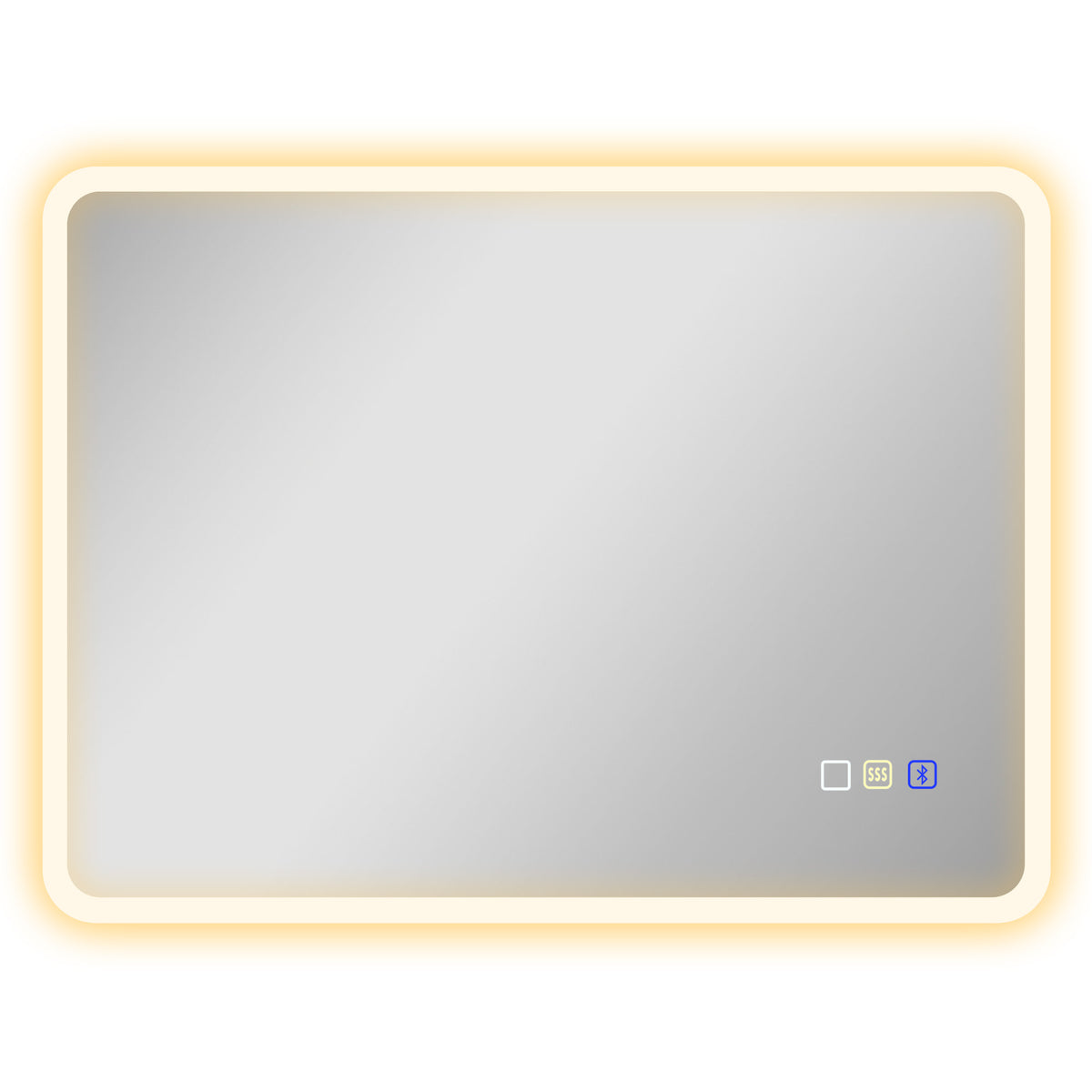 80 x 60 cm LED bathroom mirror with Bluetooth speaker and anti-fog pad