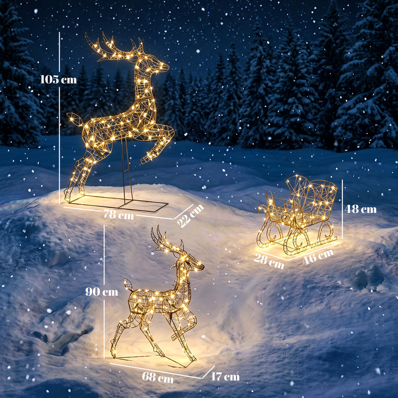 Dimensions of the light-up Christmas figures