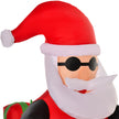 Close-up of a decorative detail on the 5.5ft Santa on motorcycle Christmas inflatable