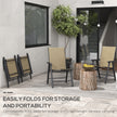 Outsunny Set of Four Folding Garden Chairs - Light Brown – view 5