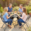 Folding glass top garden table black – image 8