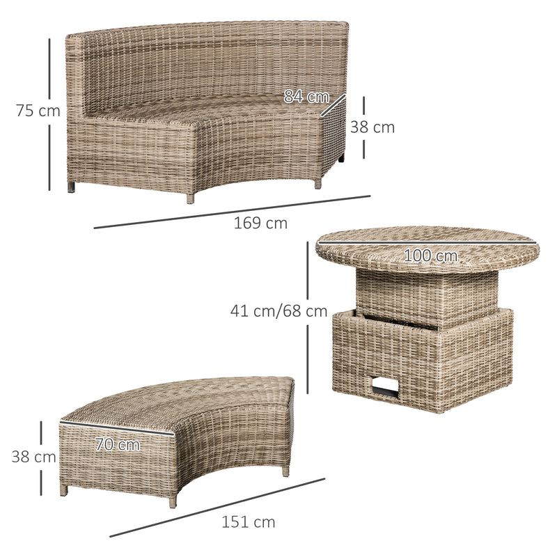 Round rattan daybed sofa set – image 3