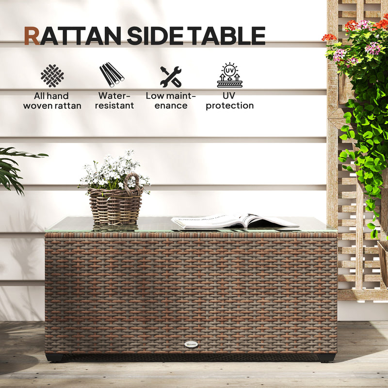 Brown rattan coffee table – image 4
