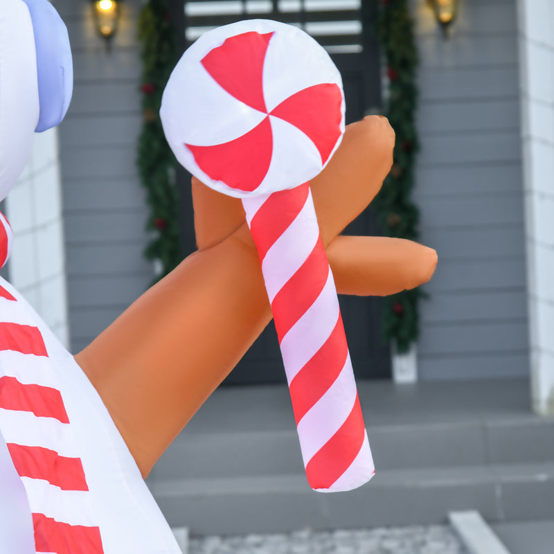 Close-up of a decorative detail on the 8ft snowman Christmas inflatable