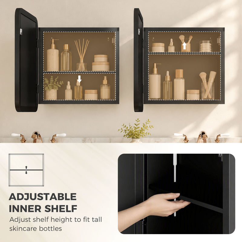 Black compact mirror cabinet – image 6