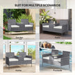 2-seater rattan bench with table – image 6
