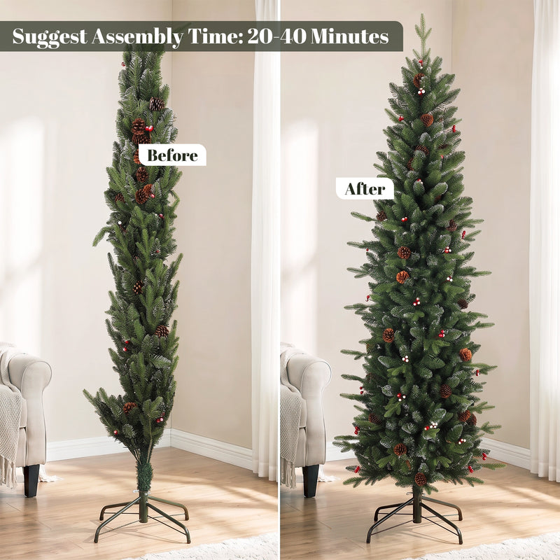 6ft slim pine pencil Christmas tree – image 7