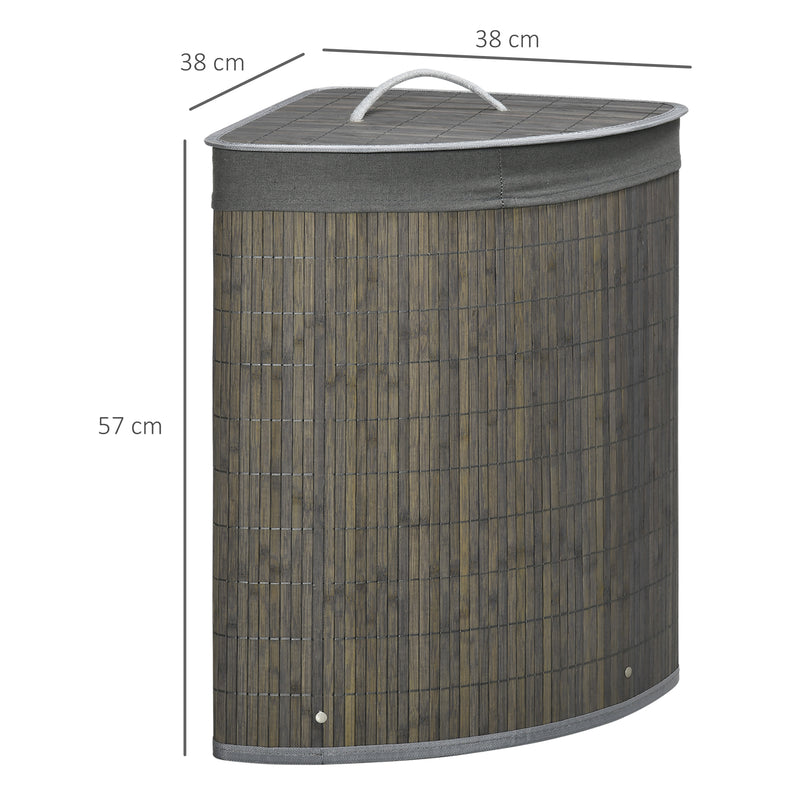 Corner bamboo laundry basket – image 3