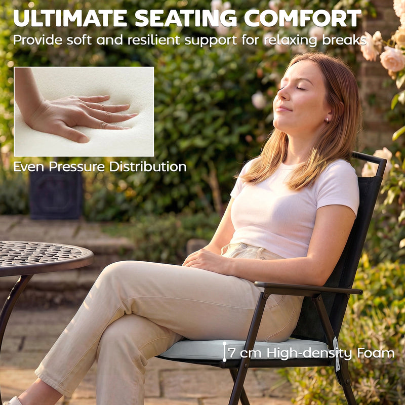 Light grey garden seat cushions set of 6 – image 4