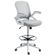 Vinsetto Drafting Chair with Flip-up Armrest, Mesh Office Stool with Foot Ring, 360 Degree Swivel Height Adjustable – view 10