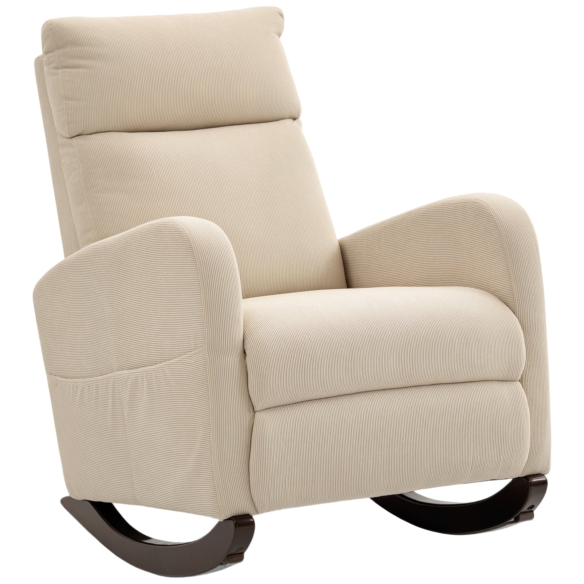 Corduroy Rocking Armchair - Beige