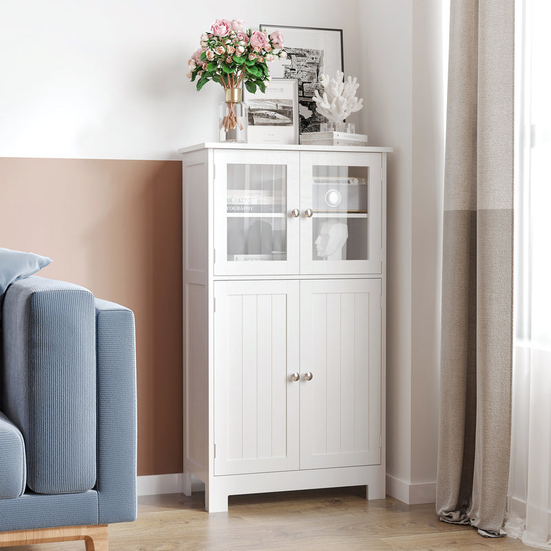 White bathroom cabinet with glass doors – image 7