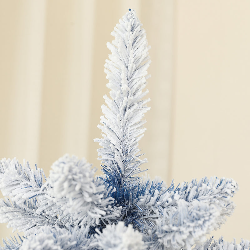 6ft blue snow-flocked Christmas tree – image 8