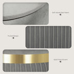 Velvet-Feel Storage Ottoman - Light Grey