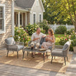 4-piece wide-seat rattan set, light grey – image 9