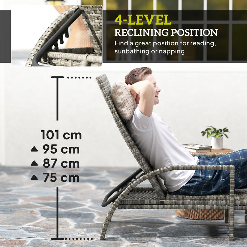 Reclining rattan lounger – image 4