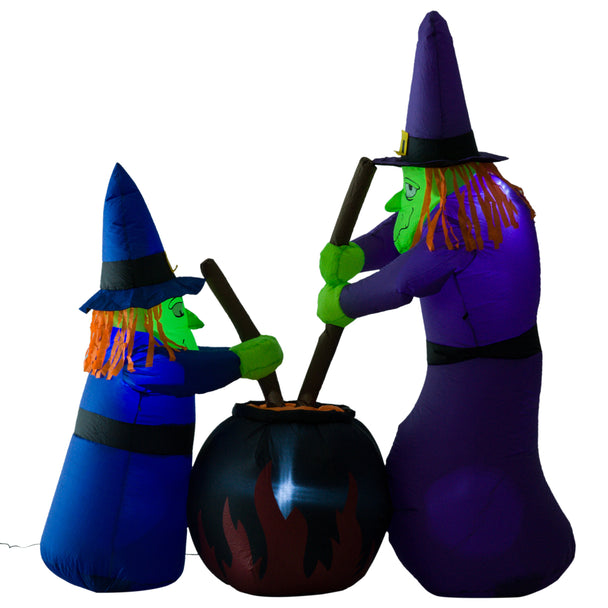 1.8m Inflatable Witches & Cauldron with LED Lights – image 1 of 9