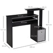 100 cm computer desk with side shelf in black – image 3