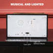 Battery and music switches underneath the lantern