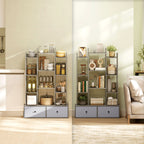 12 Shelf Storage Unit, with Drawers - Graphite Wood Effect