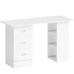 HOMCOM Computer Desk, Home Office Desk, Writing Table, PC Workstation with 3 Storage Shelves and 3 Drawers for Working