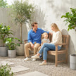 Outsunny Wooden Garden Bench with Liftable Table & Shelf, 2-3-Seater Outdoor Loveseat with Fir Wood Frame, Teak – view 9