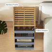 HOMCOM Chest of Drawers, 4 Fabric Drawers Narrow Dresser with Bamboo Frame, Light Grey – view 7