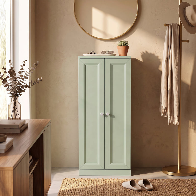 HOMCOM Narrow Bathroom Cabinet, Slim Storage Cabinet with 2 Doors & 4 Tiers, Freestanding Narrow Cupboard – view 8