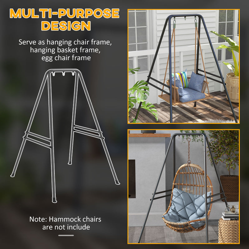 Outsunny Hammock Chair Stand, Hanging Heavy Duty Metal Frame Hammock Stand for Hanging Hammock Air Porch Swing Chair – view 6