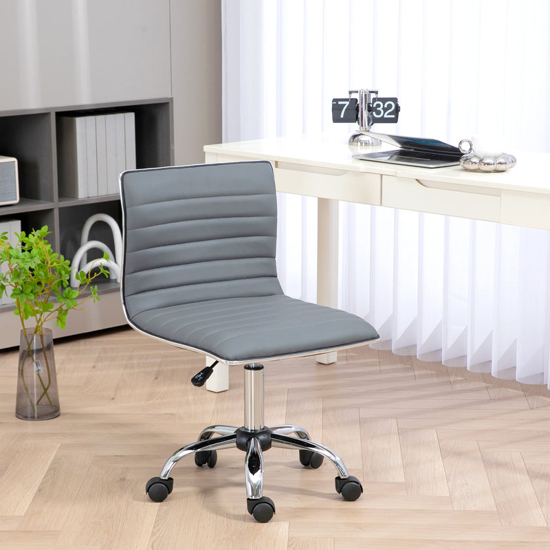 Light grey armless task chair – image 2