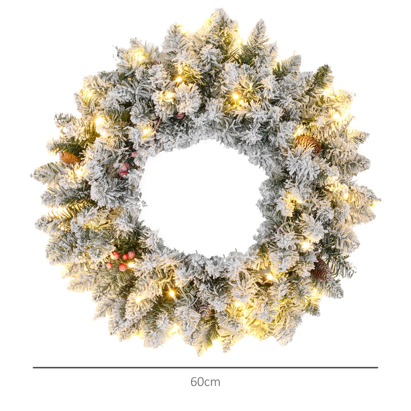 Diameter diagram for the 60cm snowy Christmas wreath