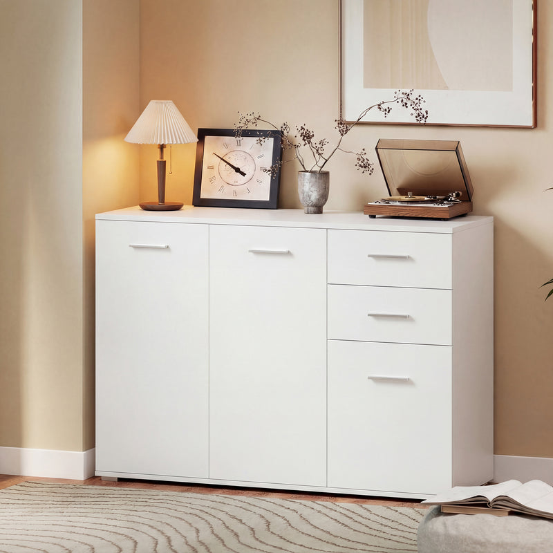 HOMCOM Sideboard, Modern Storage Cabinet with 2 Drawers, 3 Doors and Adjustable Shelves, White – view 10