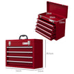 4-Drawer Metal Tool Box with Carry Handle – Red – image 3 of 9