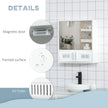 White mirror cabinet with vented base – image 6
