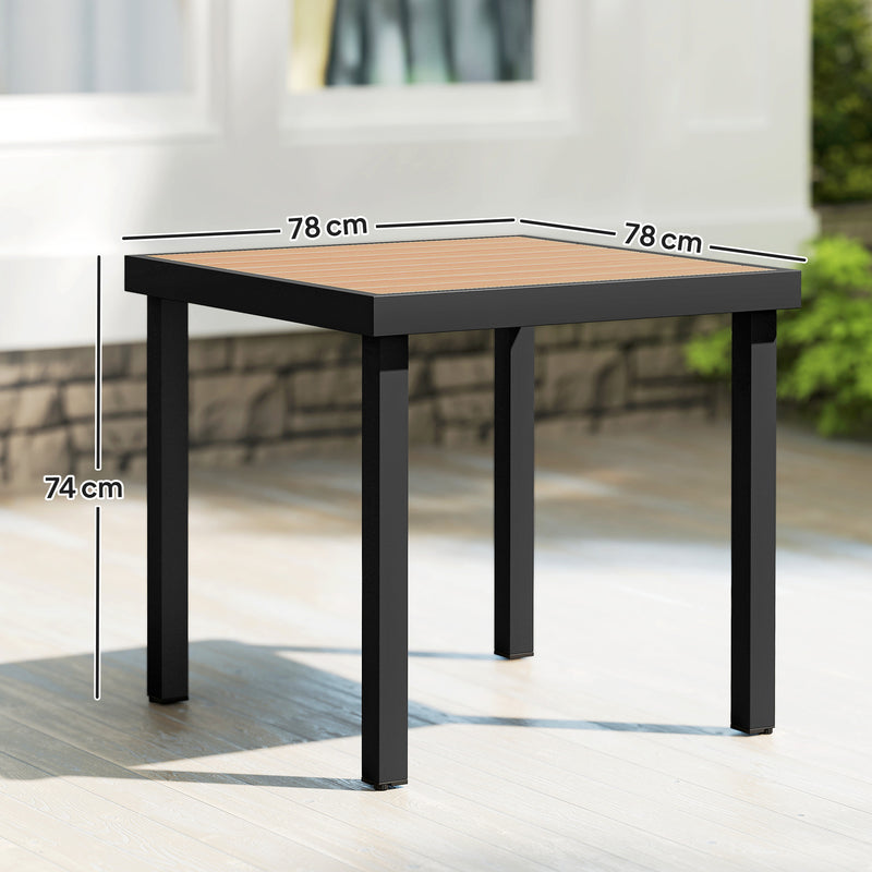 Square wood-effect garden table – image 3
