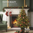 Set of 2 4ft pre-lit trees in vintage pots – image 4