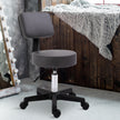 Grey salon stool with backrest – image 2