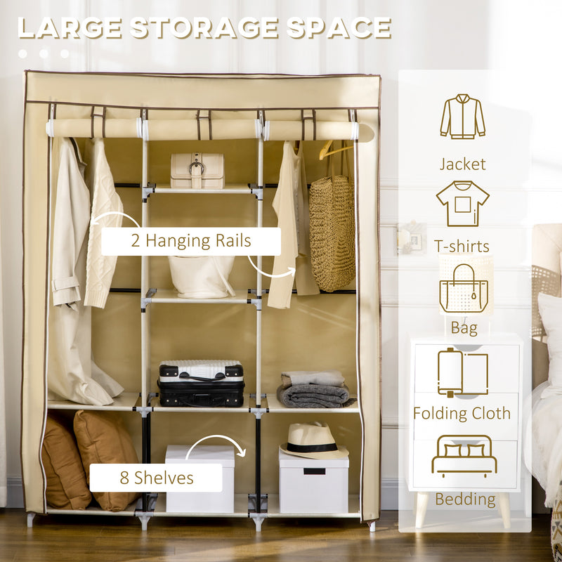 125 cm beige fabric wardrobe – image 4
