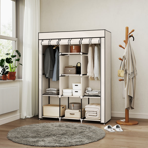 125 cm cream fabric wardrobe – image 2