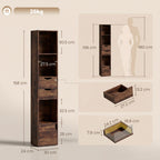 Bookcase with Drawers Adjustable Shelf Bookshelf with 2 Drawers and Cabinet 158 cm Rustic Brown