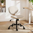 HOMCOM Home Office Desk Chair Rocking Function Ergonomic Swivel Chair with PU Wheels, Light Grey – view 2