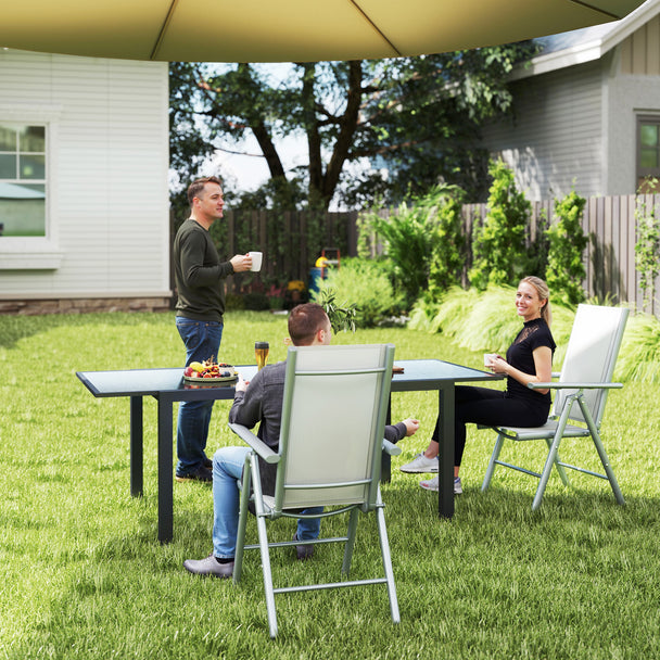 Outsunny Set of Two Aluminium Folding Chairs - Light Grey – view 2