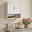 60 cm louvred bathroom wall cabinet in white – image 9