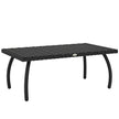 90 x 50 cm black PE rattan garden coffee table with steel frame