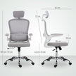 HOMCOM Mesh Back Office Chair, with Lumbar Support - Grey – view 3